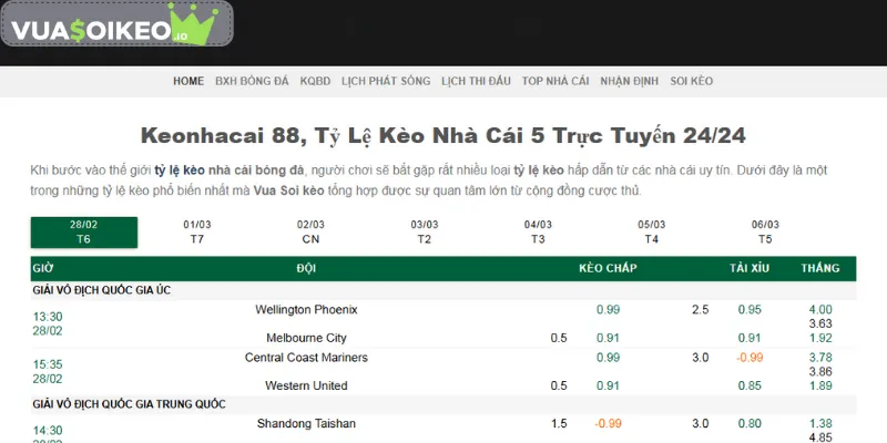 Website Vua soi kèo - điểm đến uy tín nhất năm 2025