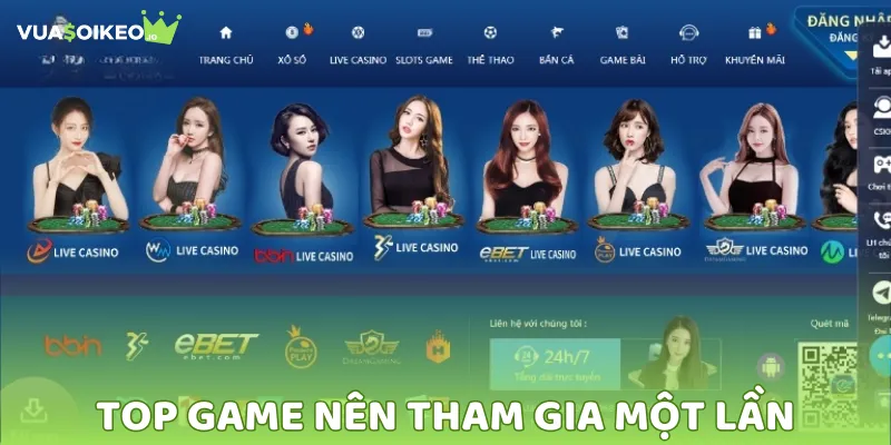 Top game nên đặt cược tại nhà cái